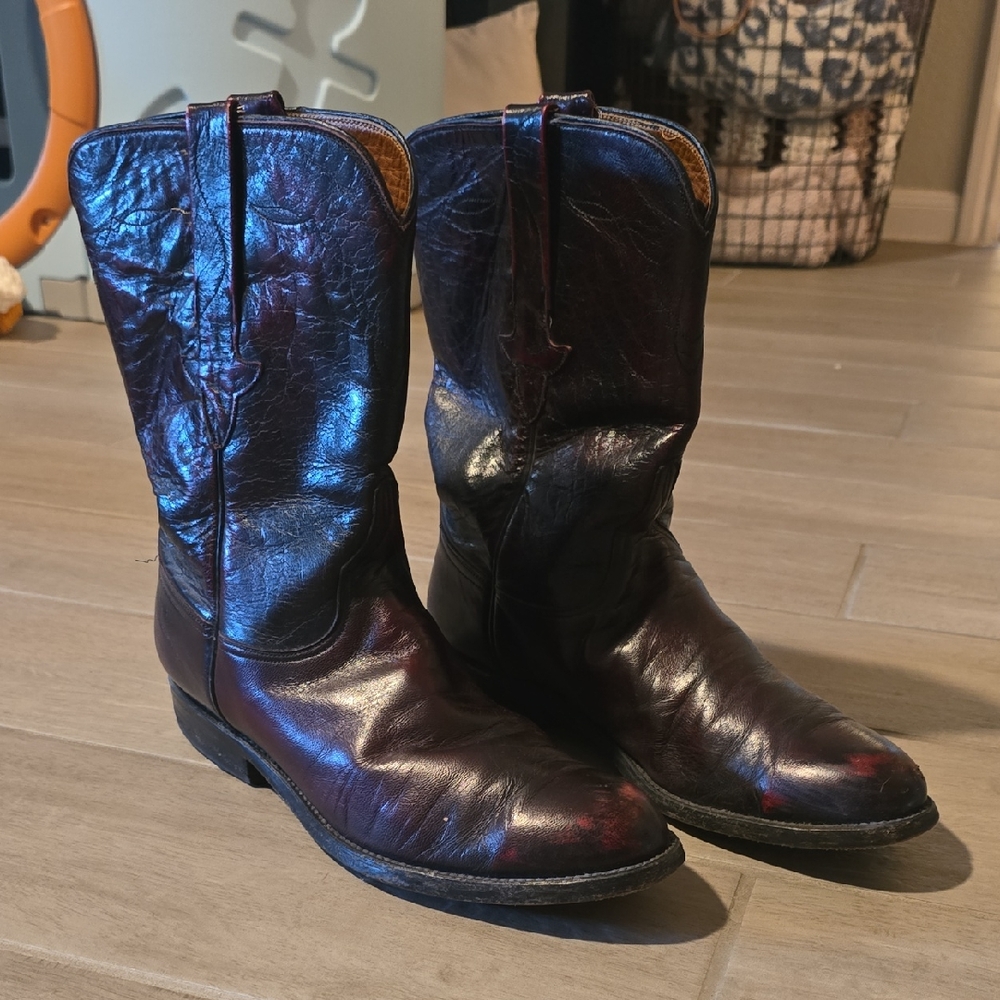 Lucchese Redish-Brown Cowboy Western Boots Classic Design